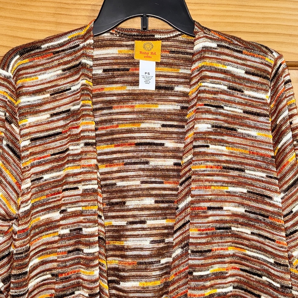 Ruby Rd. Women’s Multicolor Striped Open Cardigan… - image 4